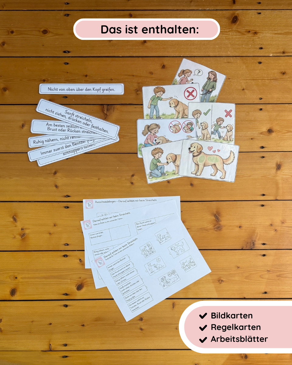 Streichellandkarte Hund | Streichelregeln, Poster & Arbeitsblätter