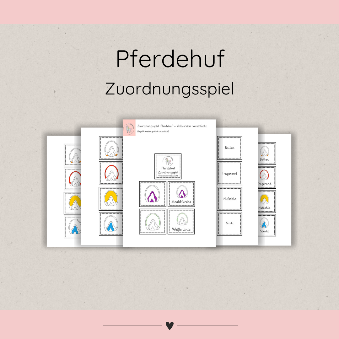 Zuordnungsspiel Pferdehuf