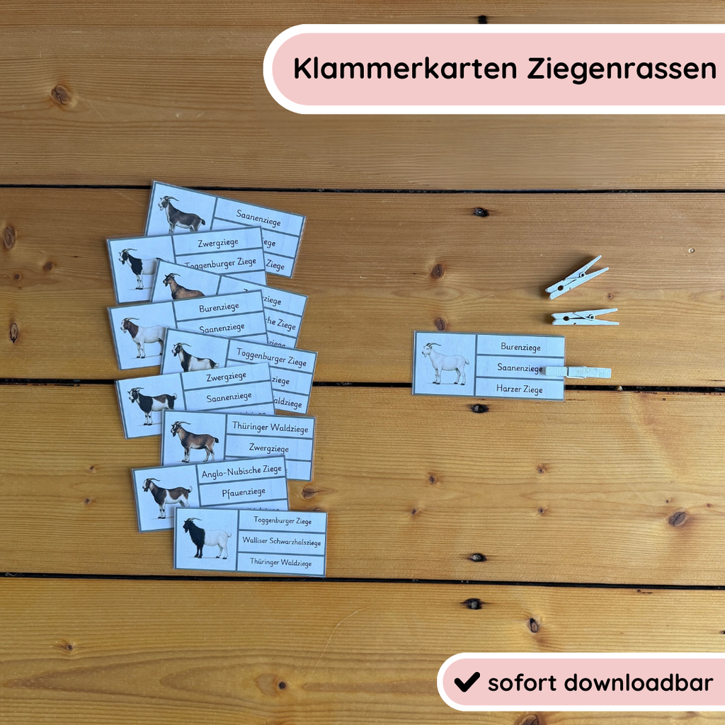 Klammerkarten Ziegenrassen