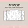 kindgerechte Arbeitsblätter Pferdefarben