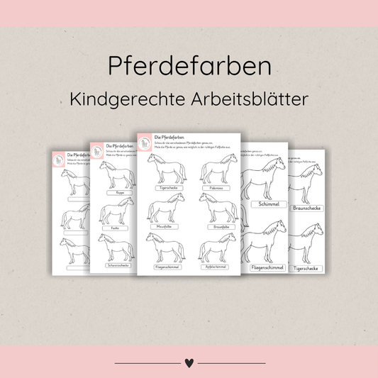 Child-friendly Worksheets Horse Colors