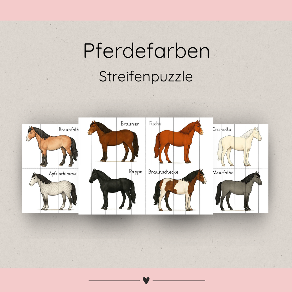 Streifenpuzzle Pferdefarben