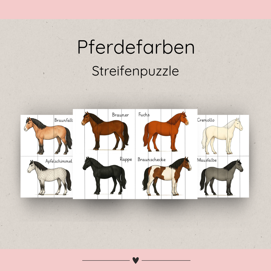 Streifenpuzzle Pferdefarben