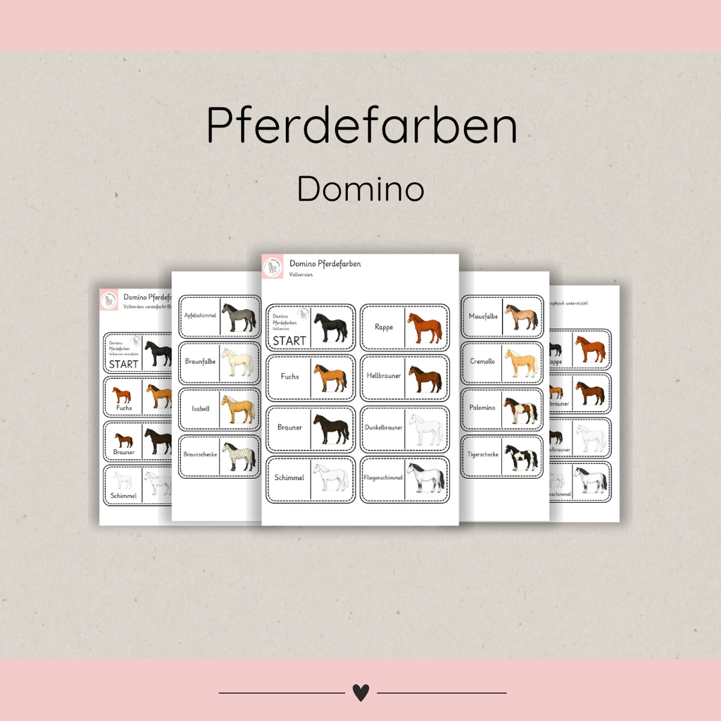 Lerndominos Pferdefarben