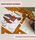 Kindgerechte Arbeitsblätter und Lernposter – Sattel einfach verstehen
