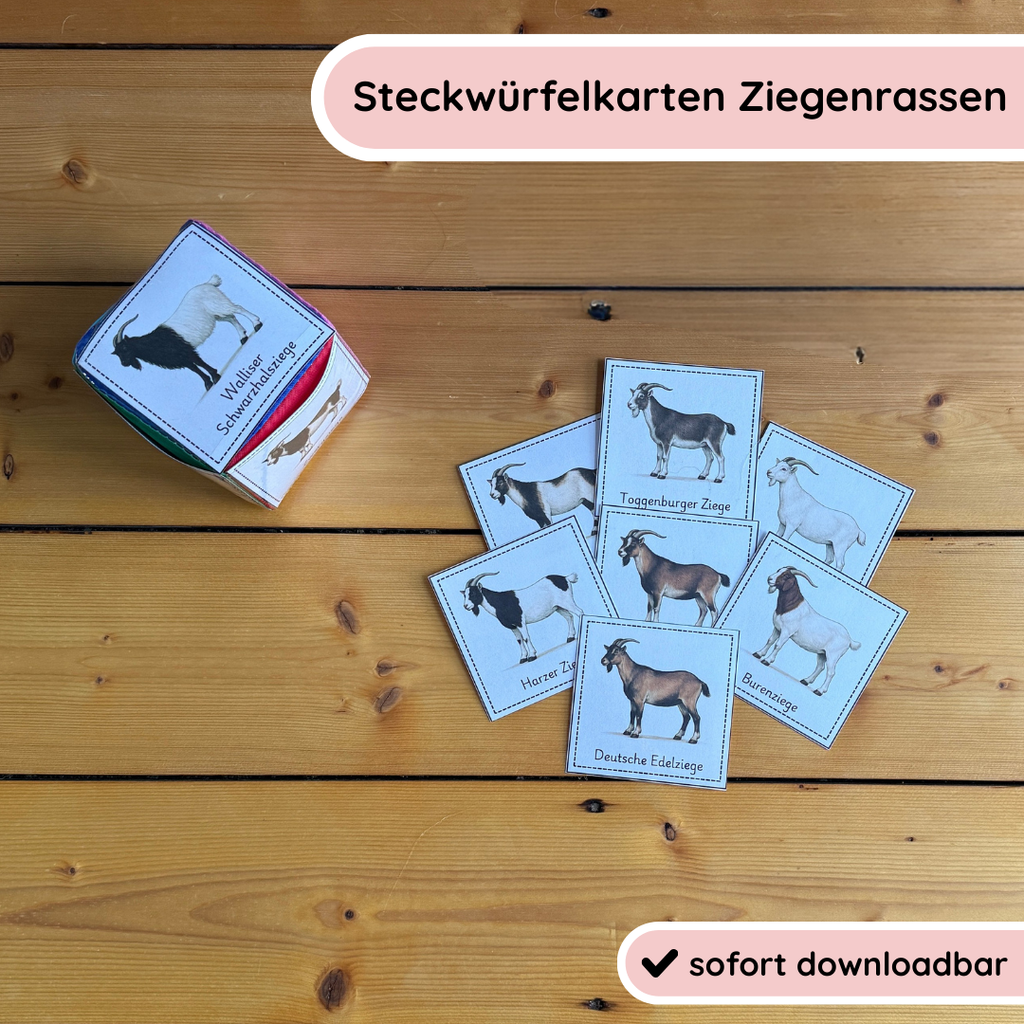 Steckwürfelkarten Ziegenrassen