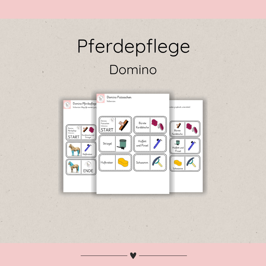 Lerndominos Pferdepflege