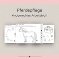 kindgerechte Arbeitsblätter Pferdepflege