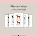 Steckwürfelkarten Pferdefarben