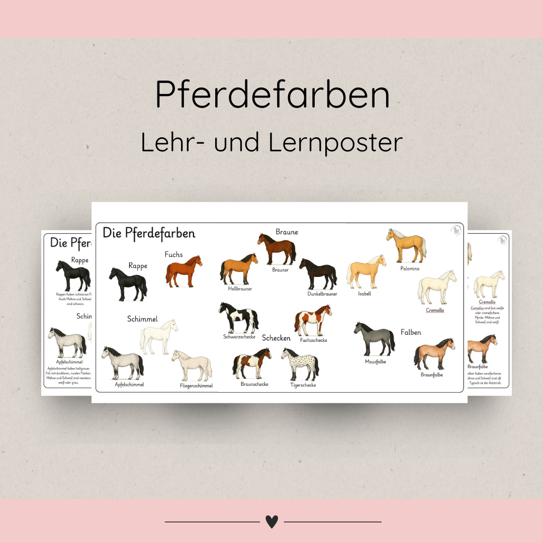 Lehrposter Pferdefarben