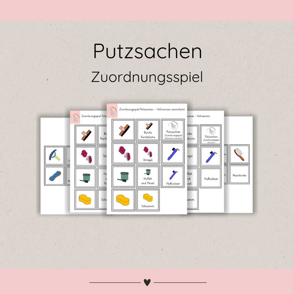 Zuordnungsspiele Pferdepflege / Putzsachen