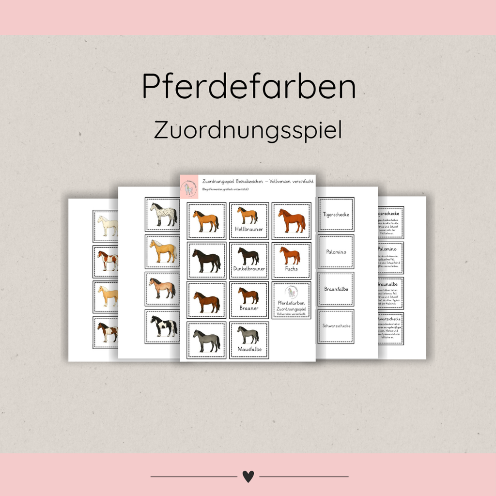Zuordnungsspiele Pferdefarben