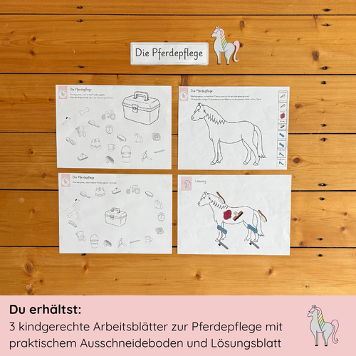 kindgerechte Arbeitsblätter Pferdepflege