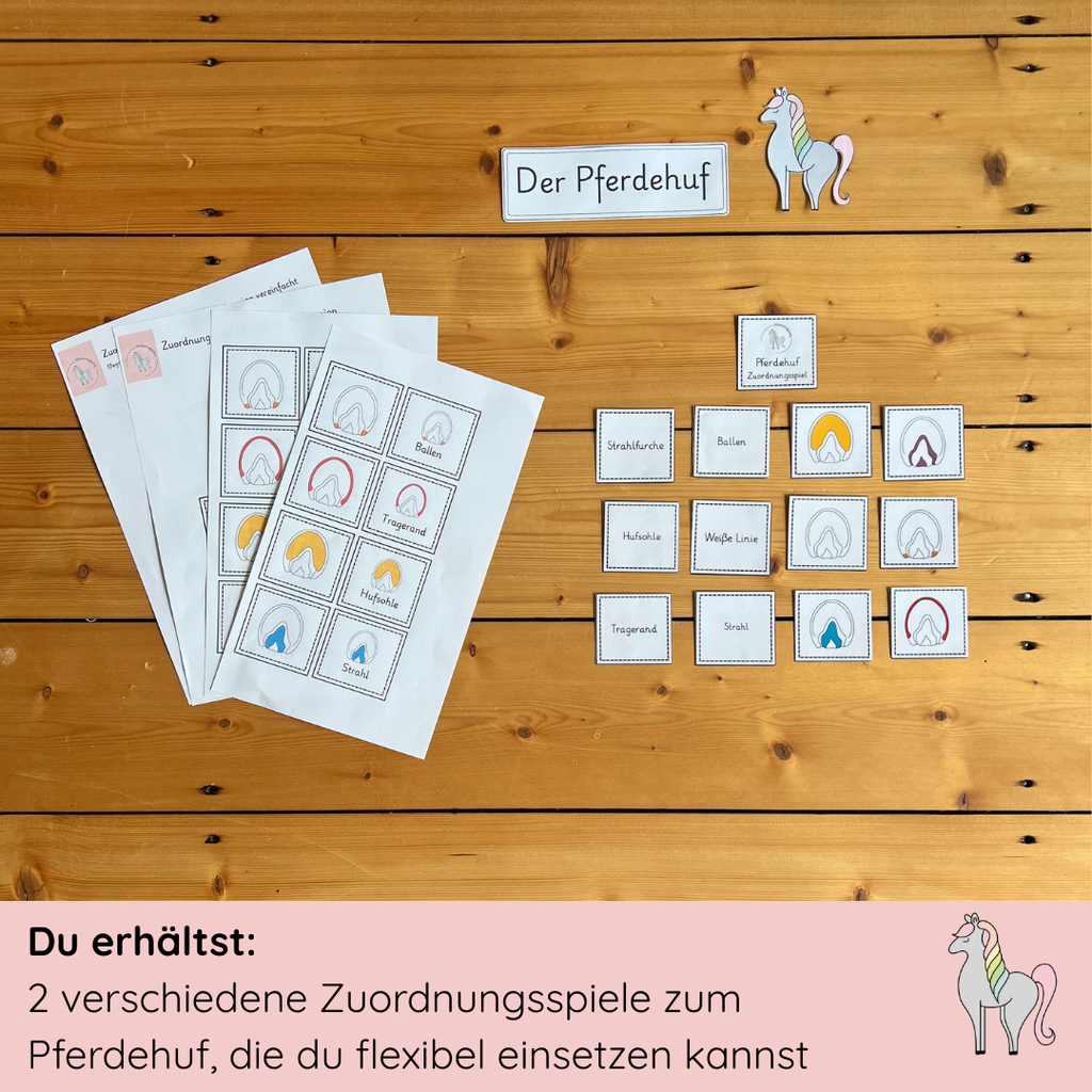 Zuordnungsspiel Pferdehuf
