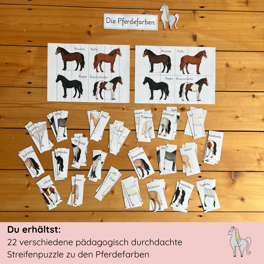 Streifenpuzzle Pferdefarben