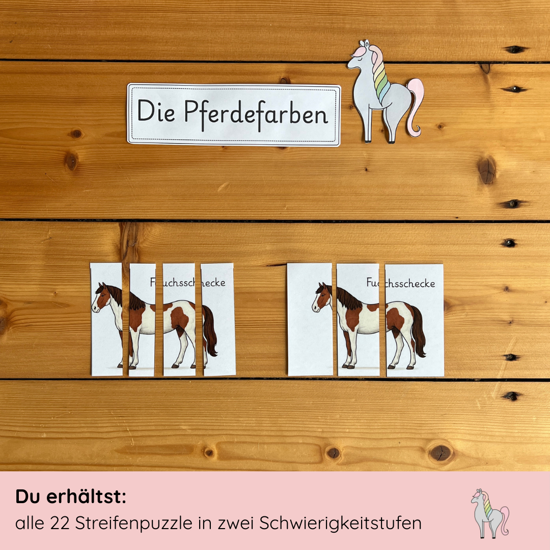 Streifenpuzzle Pferdefarben