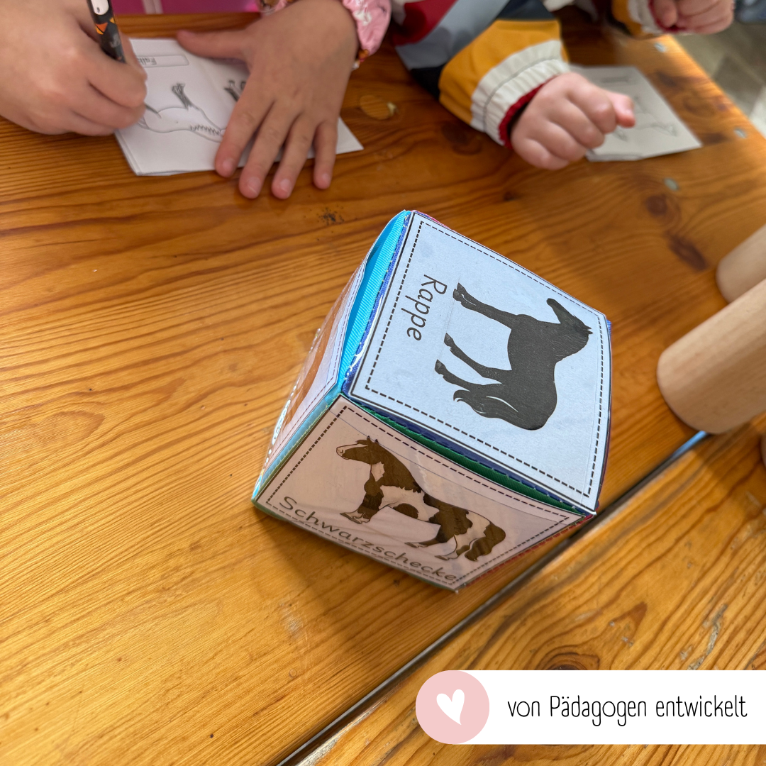 Steckwürfelkarten Pferdefarben