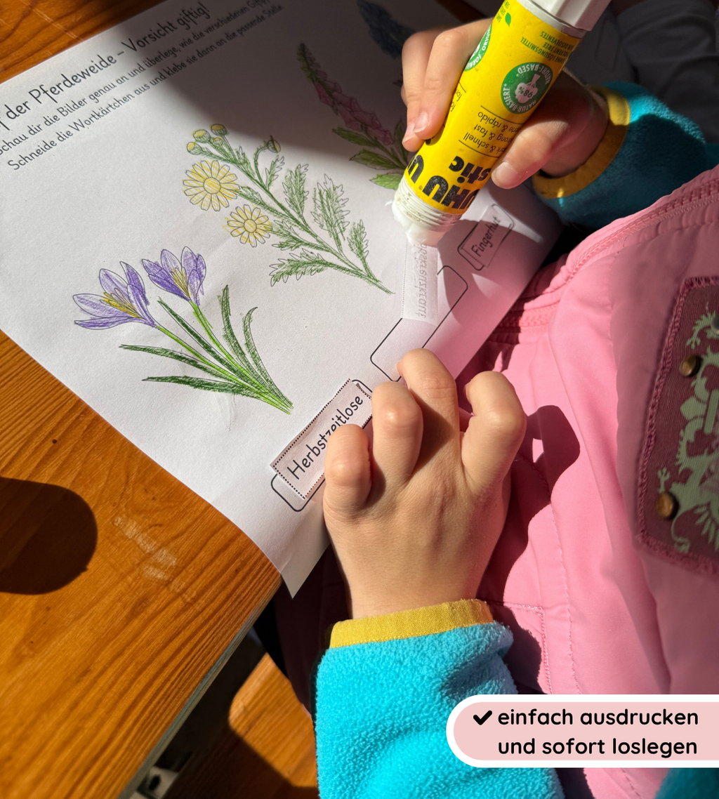 Kindgerechte Arbeitsblätter 1 - Nutz- und Giftpflanzen sicher erkennen und unterscheiden