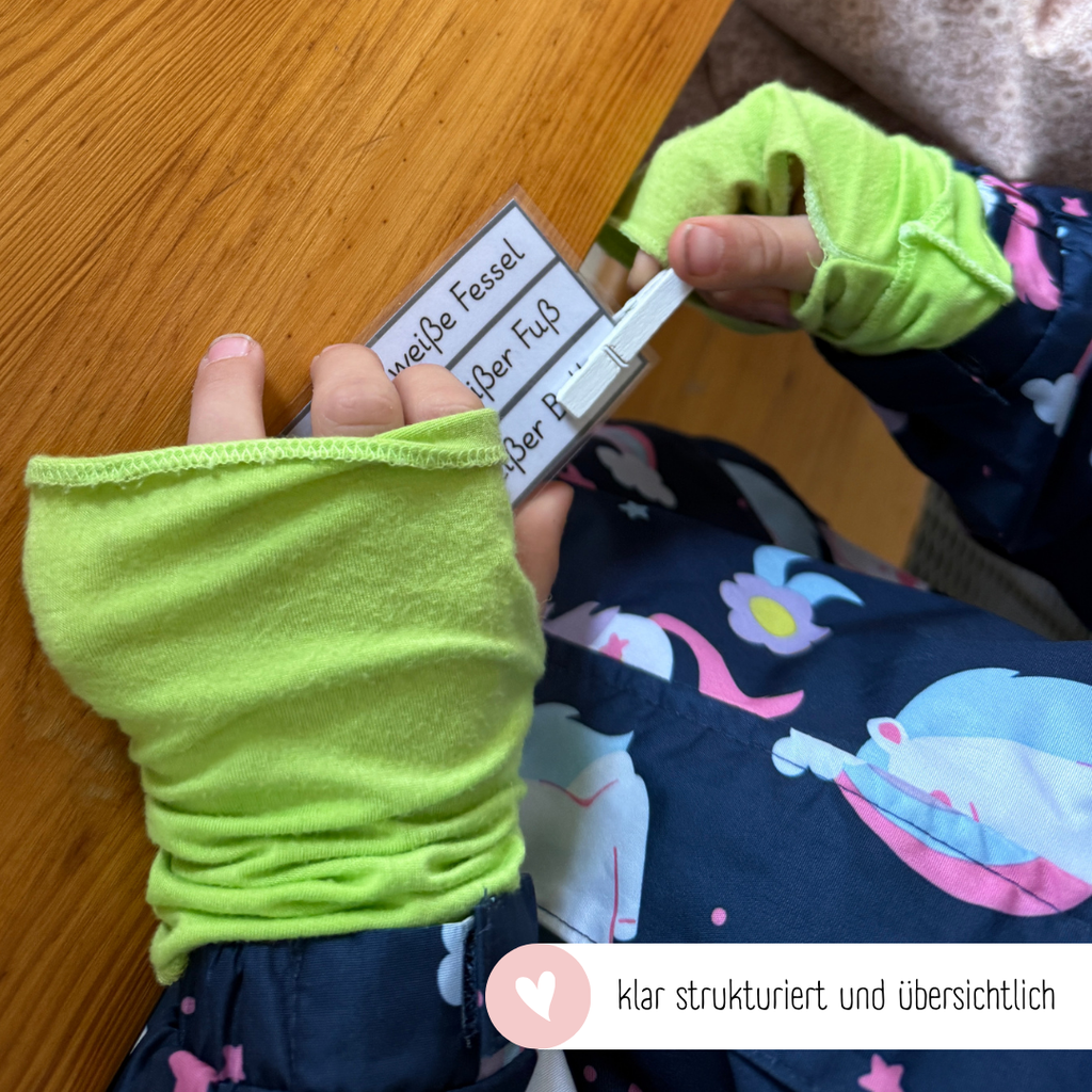 Klammerkarten Beinabzeichen