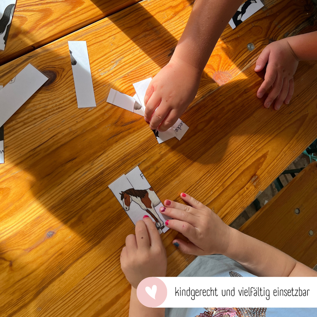 Streifenpuzzle Pferdefarben
