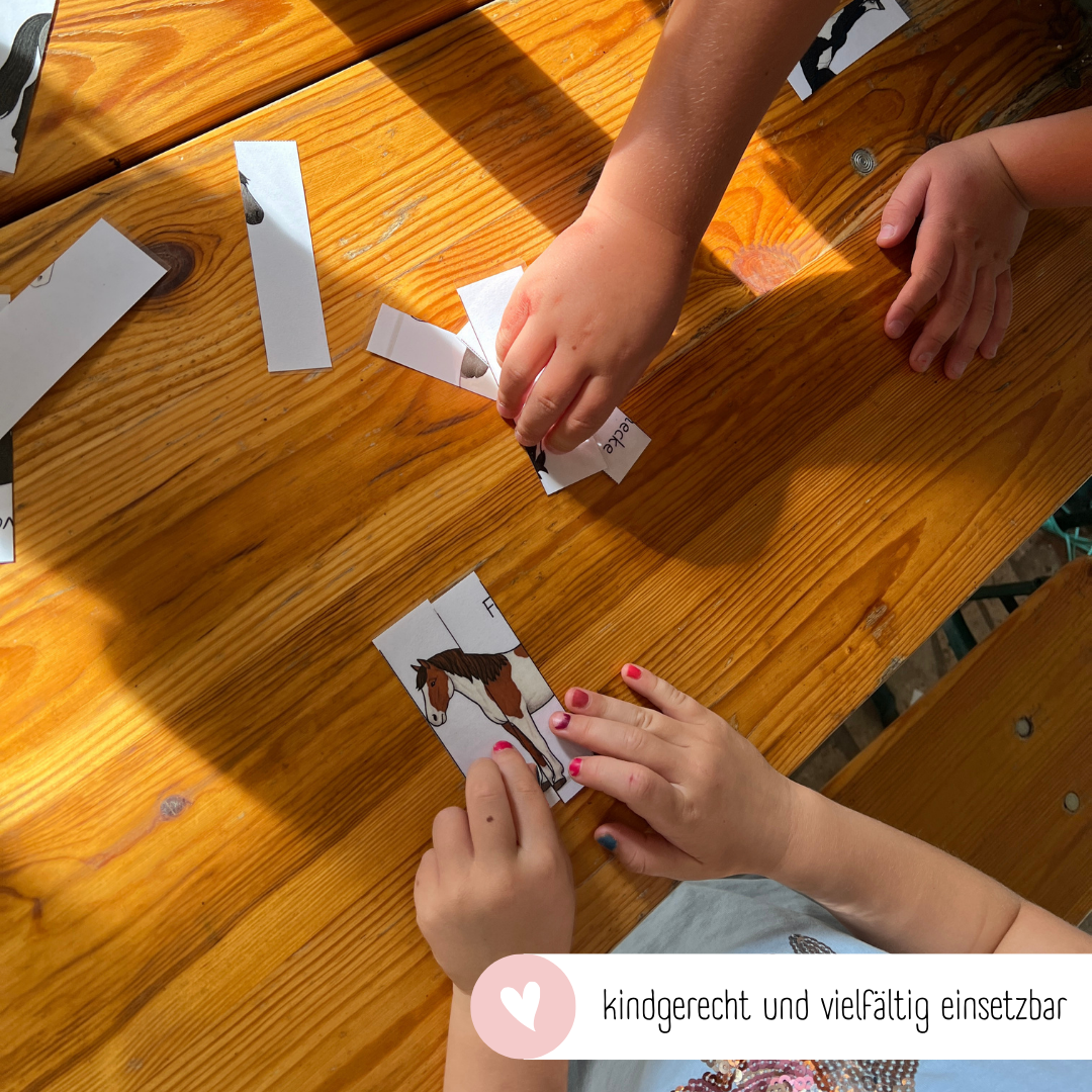 Streifenpuzzle Pferdefarben