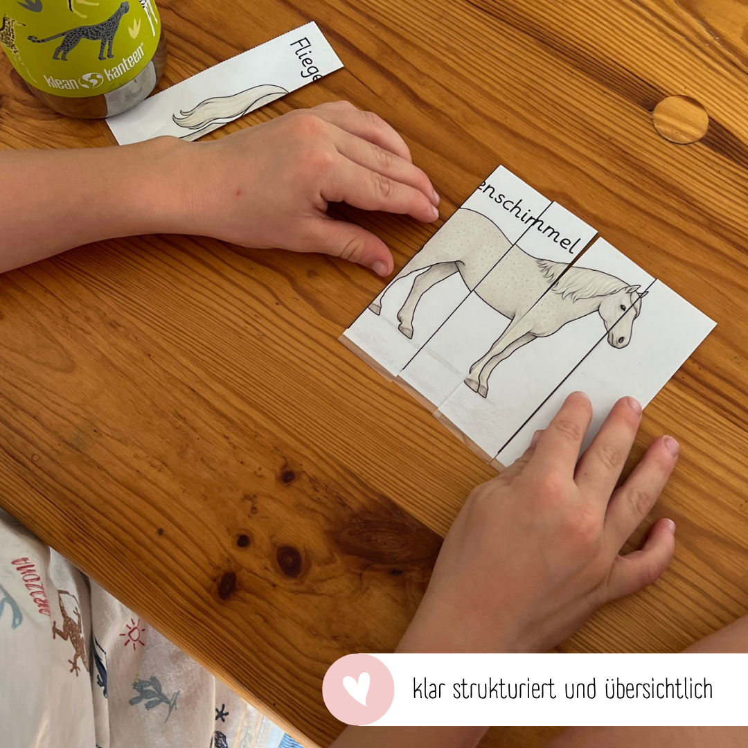 Streifenpuzzle Pferdefarben