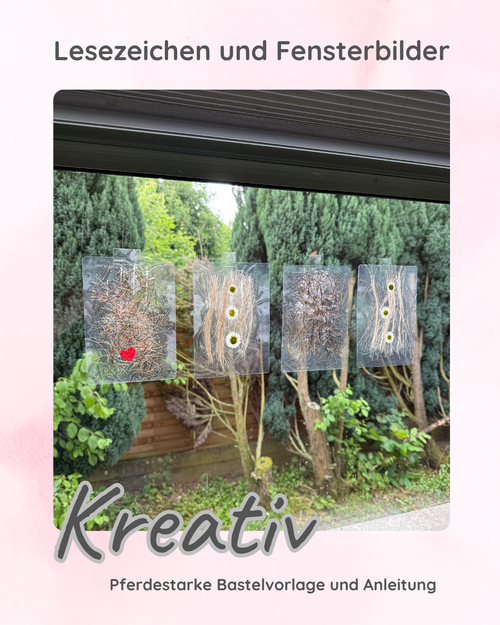 Lesezeichen und Fensterbilder aus Pferdehaar