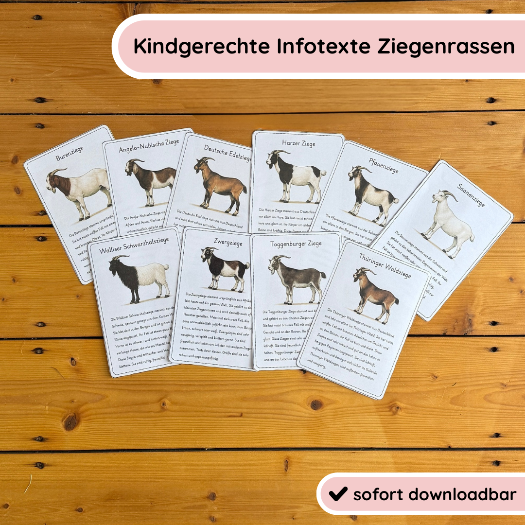Kindgerechte Infotexte Ziegenrassen