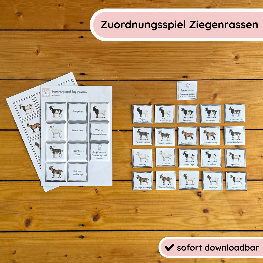 Zuordnungsspiel Ziegenrassen